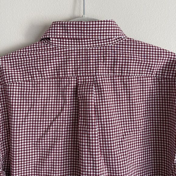 Ralph Lauren Mens Burgundy Gingham Check Button Down Shirt Size Large Cotton - Picture 8 of 11